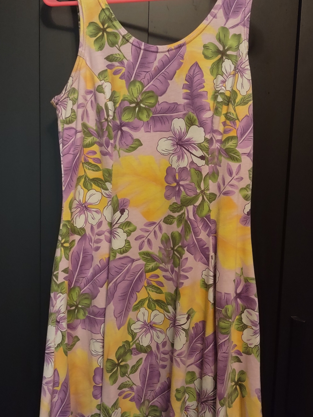 Sleeveless Floral Sundress in Purple & Yellow